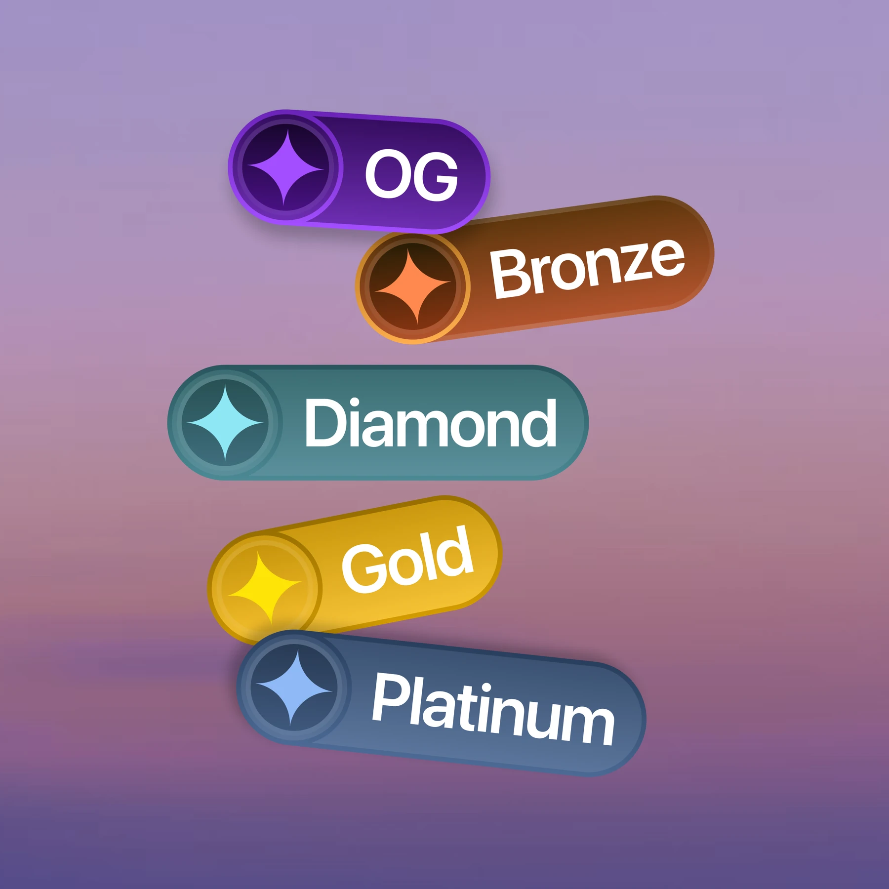 Inflake, система лиг: OG, Bronze, Diamond, Gold, Platinum