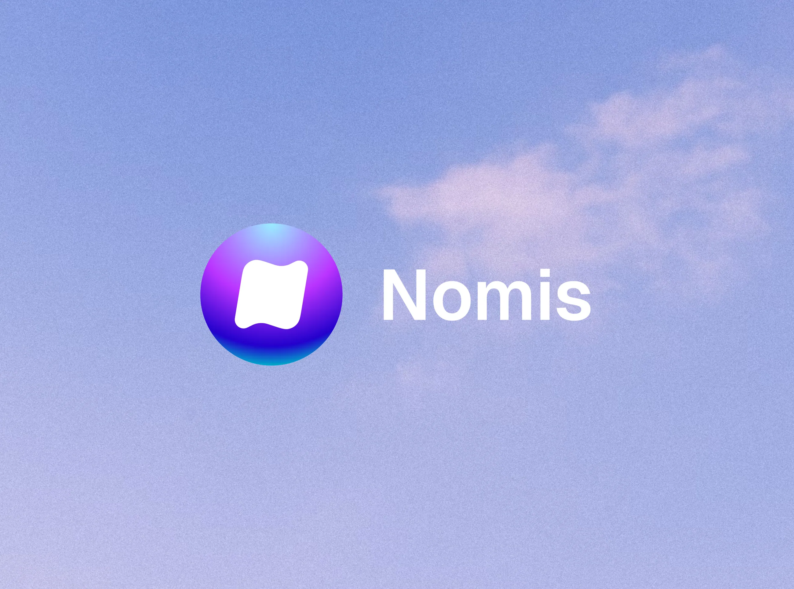 Nomis, логотип: знак и леттеринг