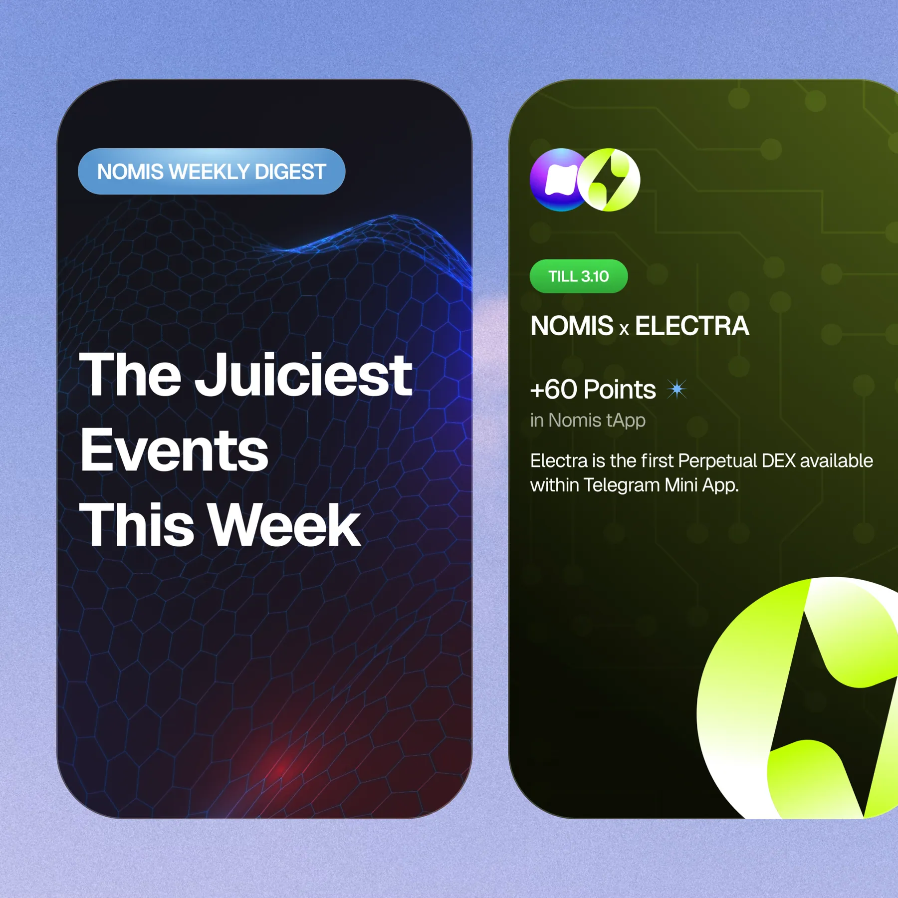 Nomis, кампании в Telegram mini app: дайджест и партнёрка Nomis × Electra